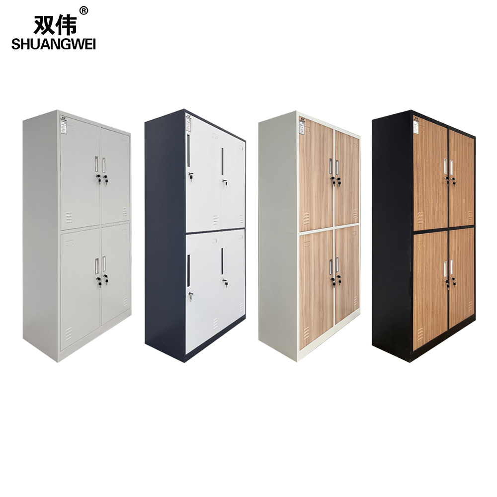 四门 员工更衣柜 钢制储物柜员工宿舍铁皮柜更衣柜