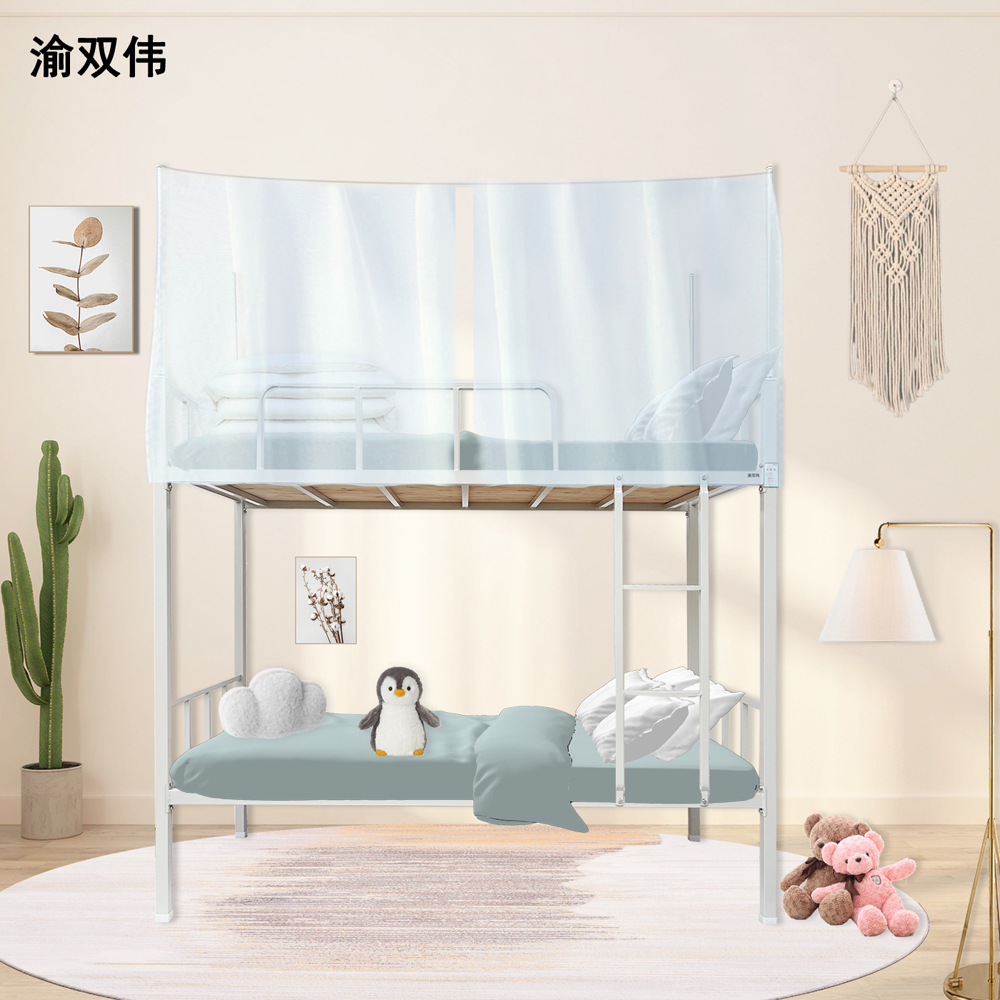 上下铁床 员工宿舍上下铺铁床 公寓铁架床 校用寝室带护栏钢制床 带蚊帐杆