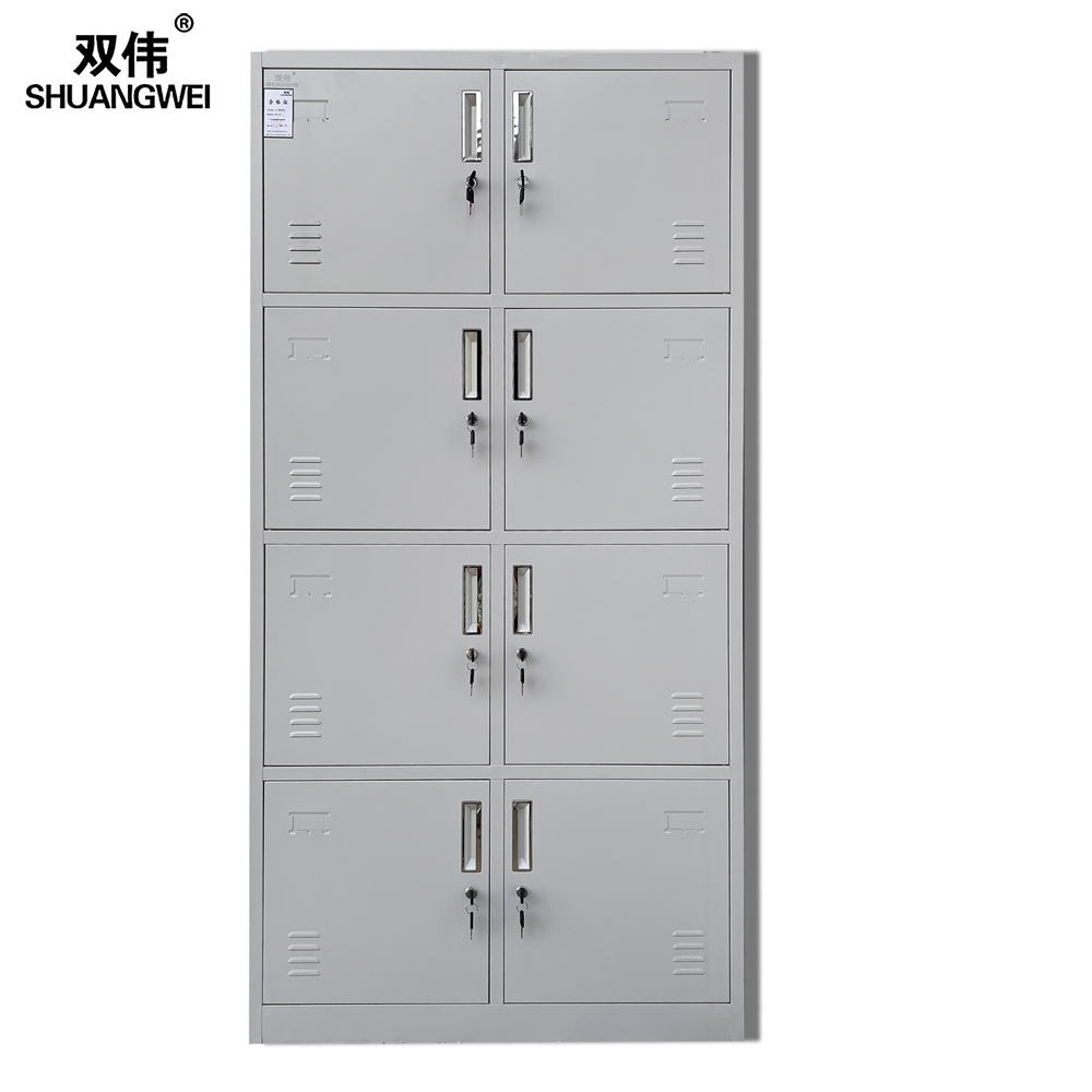 八门 铁皮置物柜 员工八门钢制衣柜铁皮储物柜