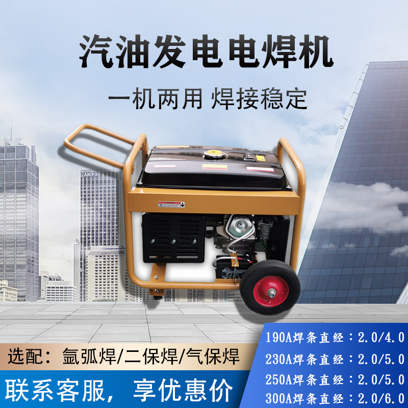 矿山施工用230A汽油发电焊机 大泽动力TOTO230A-V