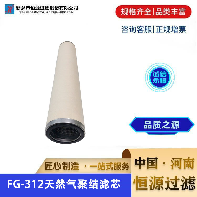 FG-312天然 气过滤器聚结分离滤器电厂钢厂滤芯 恒源过滤 支持定制