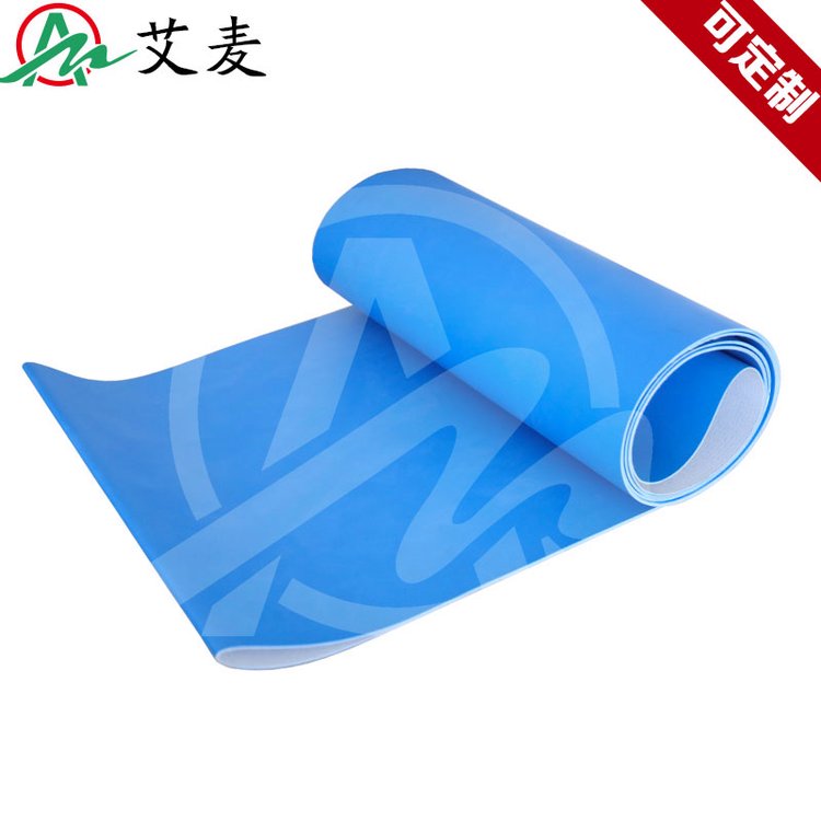 艾麦工业蓝色食品级输送带厂家直销定制传送欧盟认证PU切菜机皮带