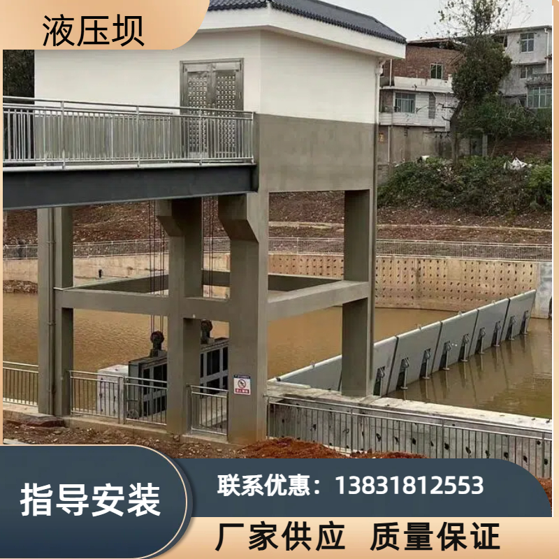 自动升降液压钢坝闸门液压钢制翻板闸门河道水库挡水升降闸门全国安装