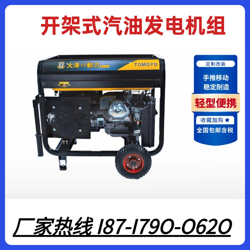 大泽动力小型5KW-8KW开架汽油发电机组TO6500ETZ
