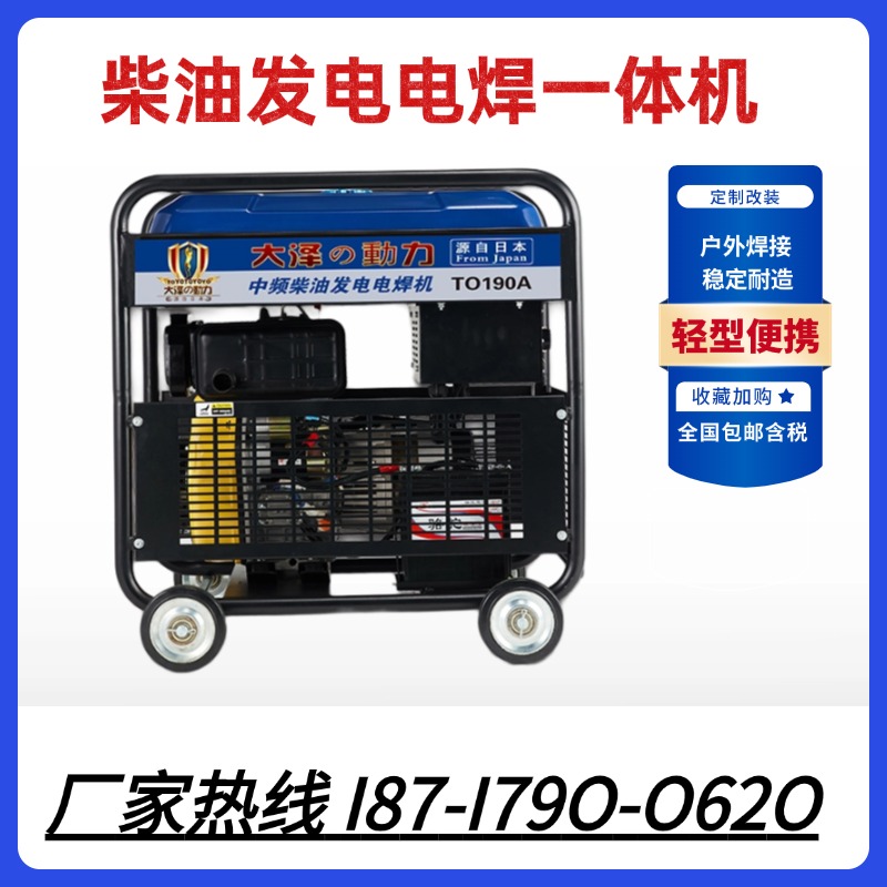 热电使用小型190A250A柴油发电电焊机 大泽动力