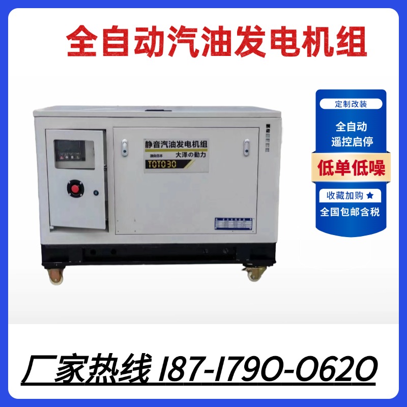 四缸水冷20KW30KW/35KW/40KW静音汽油发电机组大泽动力