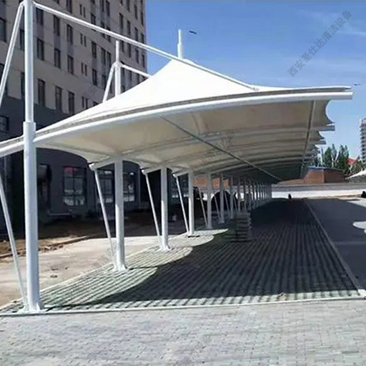 膜结构7字停车棚 户外新能源充电桩遮阳棚 小区电动车充电车篷雨棚