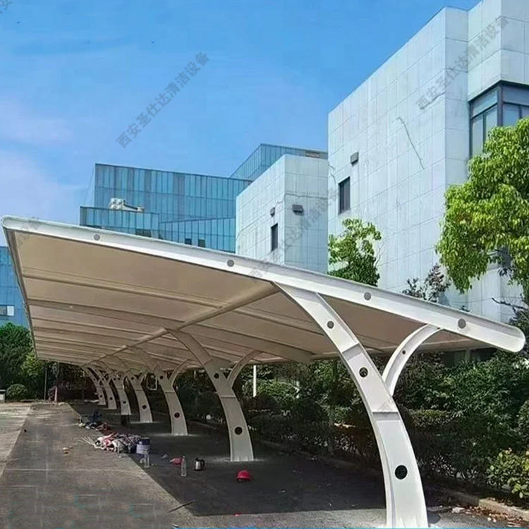 户外膜结构停车棚 抗风设计张拉膜 景观电动自行车棚 充电桩小汽车棚