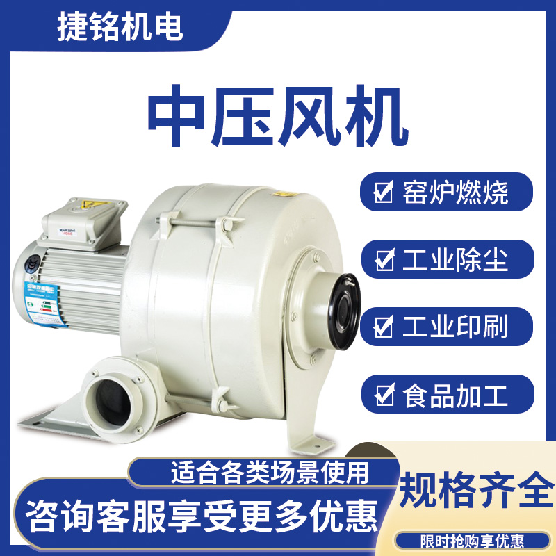 0.4KW透浦式超级离心风机HTB75-032 耐高温低噪音多段式中压鼓风机