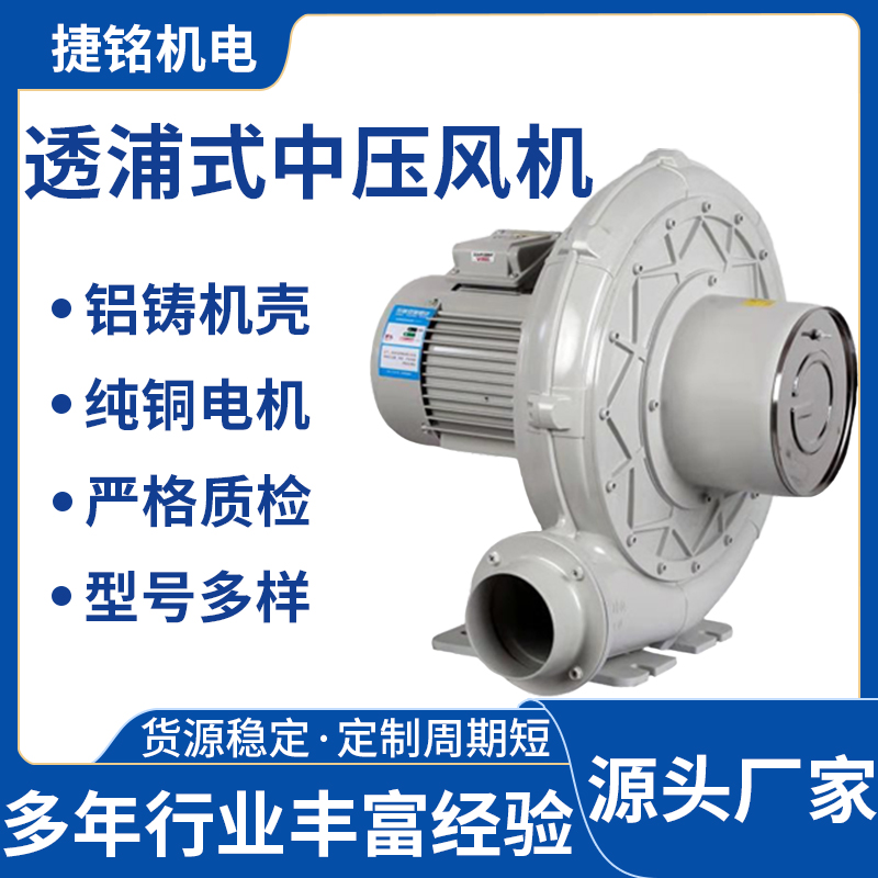 TB100-2全新系列低噪音高效能铝合金外壳透浦式捷铭中压离心风机