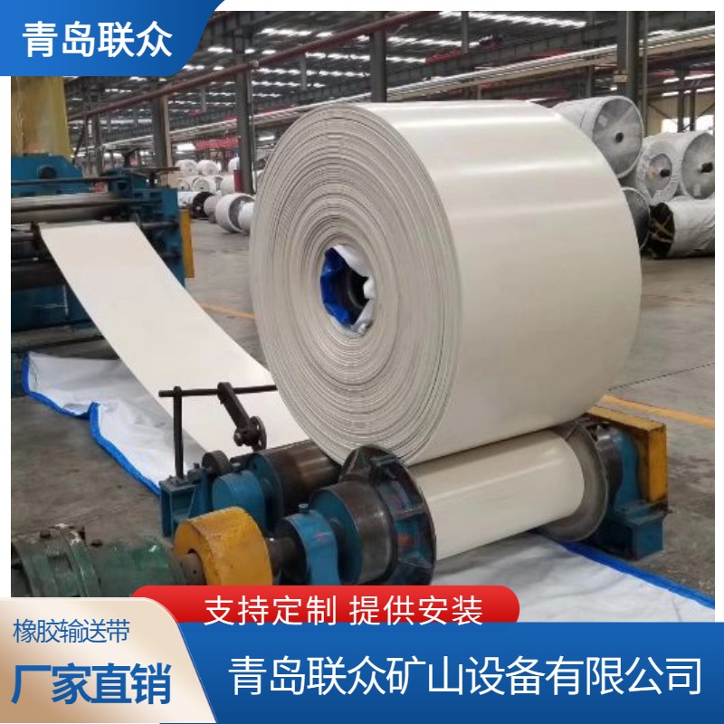 白色花纹输送带 防滑效果好 可加波状裙边 尺寸支持定制 联众