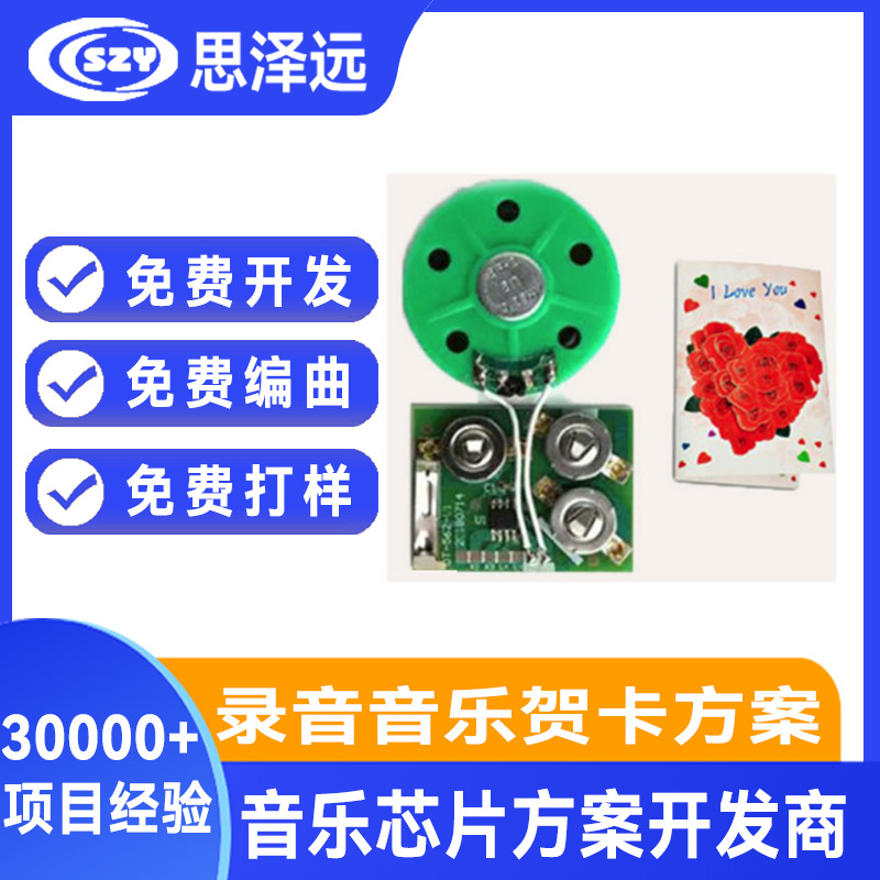 供应录音盒芯片 毛绒玩具录音ic 30秒录音机芯 发声盒可录IC