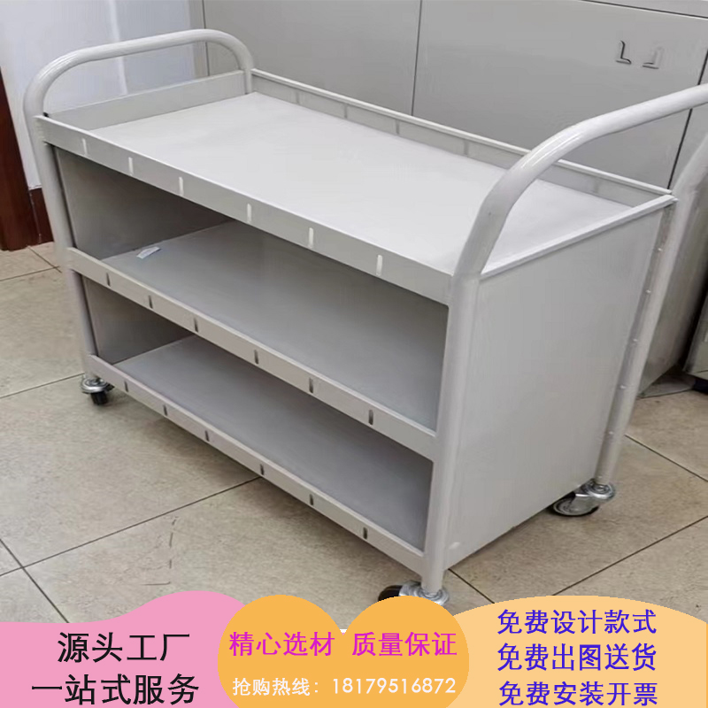 图书馆二步三步书梯档案室带轮书车平板二层三层V型手推车登高梯