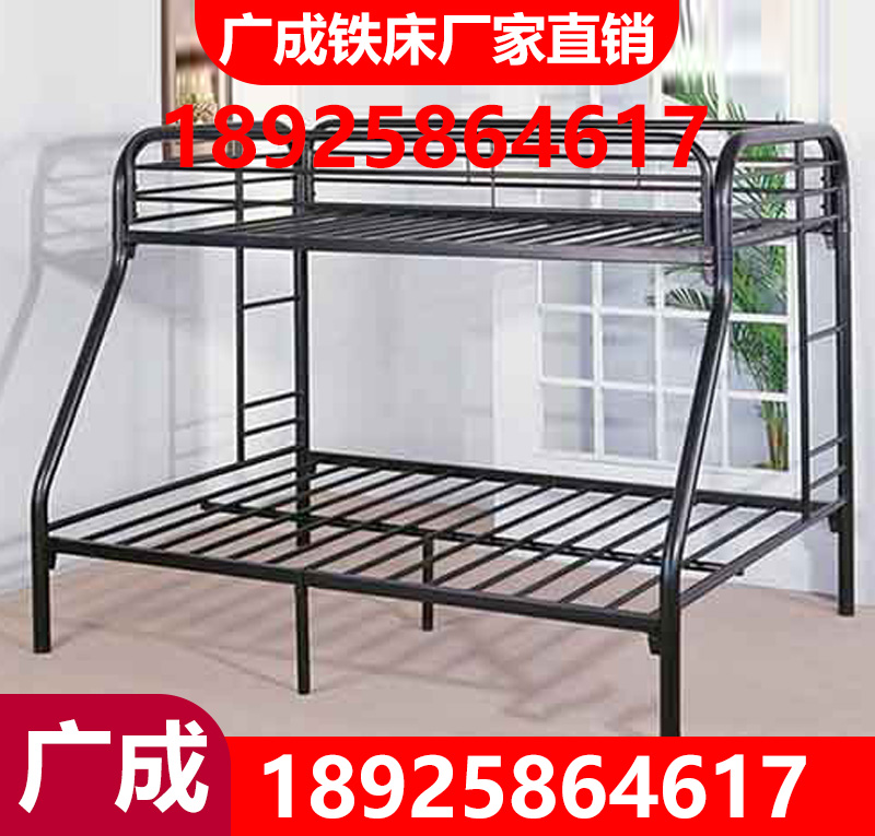中山员工宿舍高低床 铁艺上下铺钢制双层铁床 上下床子母床学生架子床