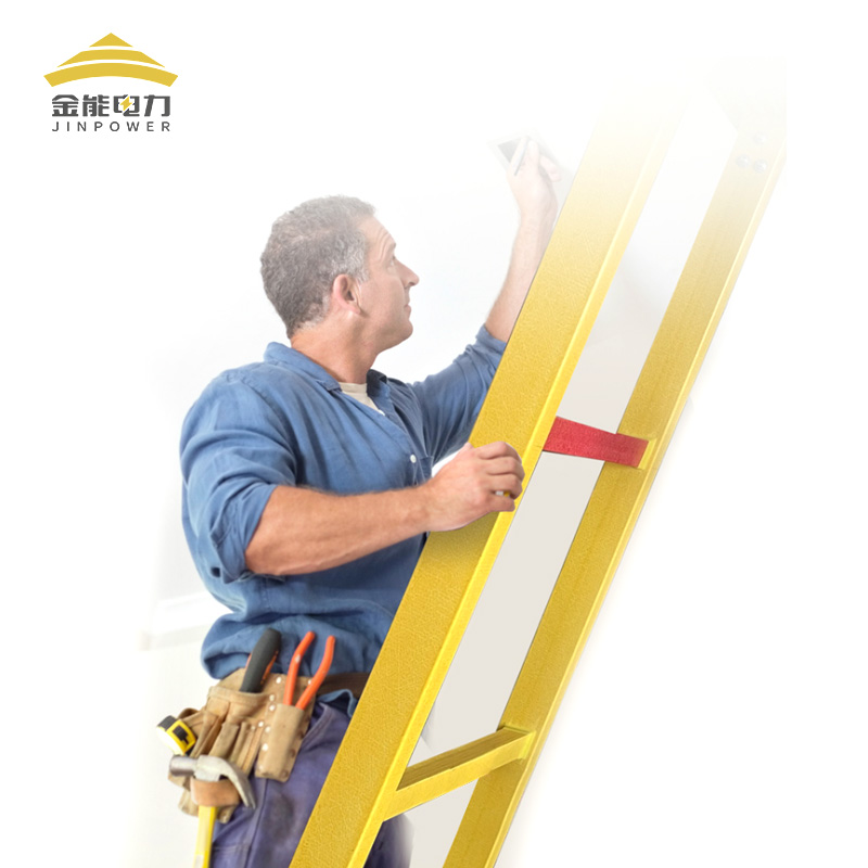 金能电力绝缘单梯 玻璃钢直梯方管爬梯电工梯子1.5m-6m可定制高度