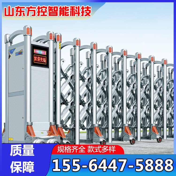 淄博铝合金电动门 厂房4s店旅游景区电动遥控大门 电动伸缩门 厂家上门安装