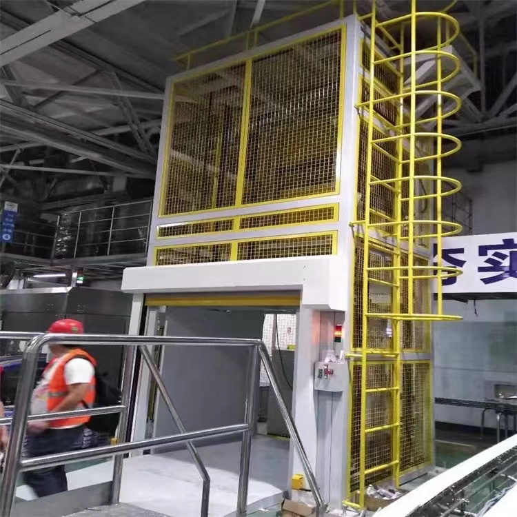 往复式提升机H型钢导轨内置油缸设计用于汽车升降仓储物流
