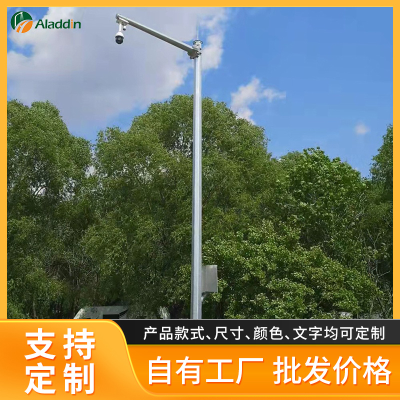 小区不锈钢监控立杆 2.5/3/3.5/4米摄像机立杆户外安防设备监控杆