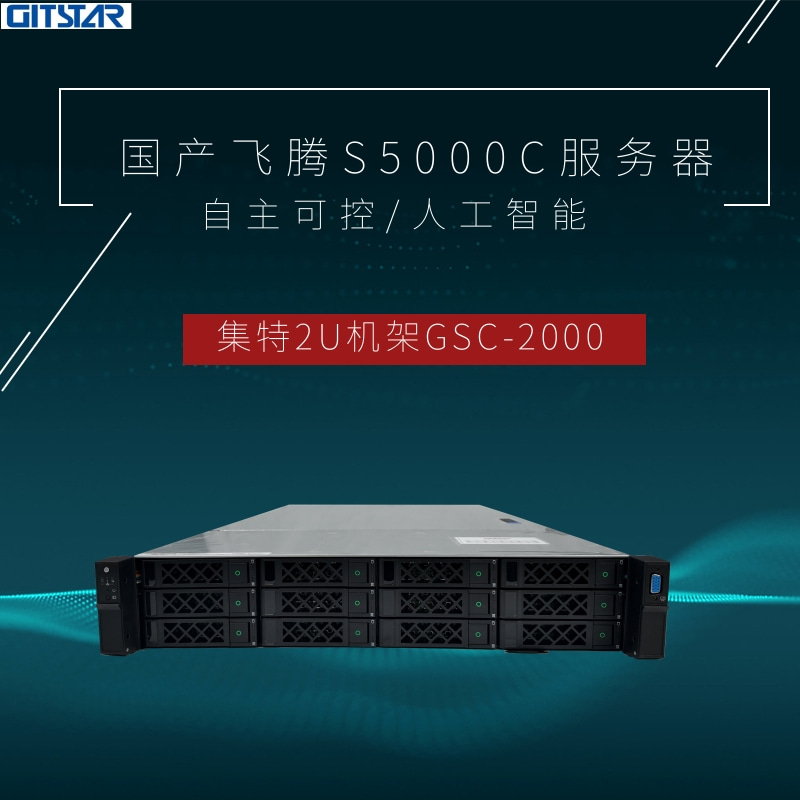 集特 2U机架式国产化通用服务器飞腾S5000C