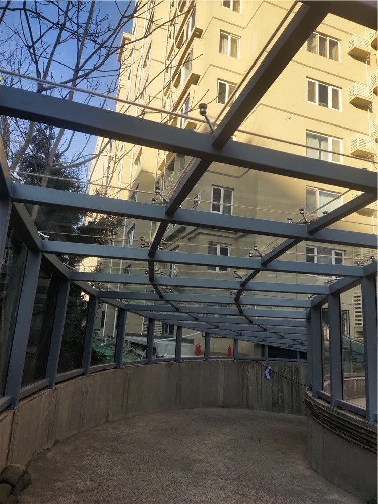 钢化玻璃雨棚 钢结构玻璃雨棚 远洋恒大