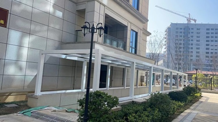 夹胶玻璃雨棚 入口玻璃雨棚 远洋恒大