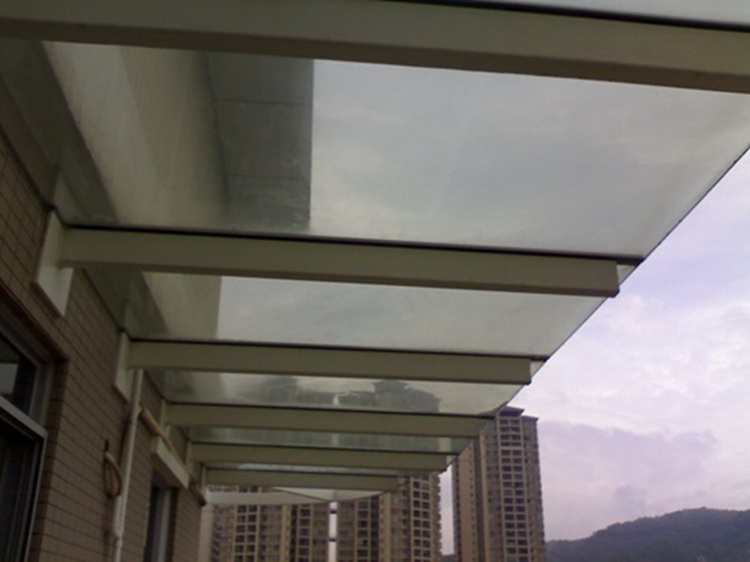 阳台玻璃雨棚 车库出入口玻璃雨棚 远洋恒大