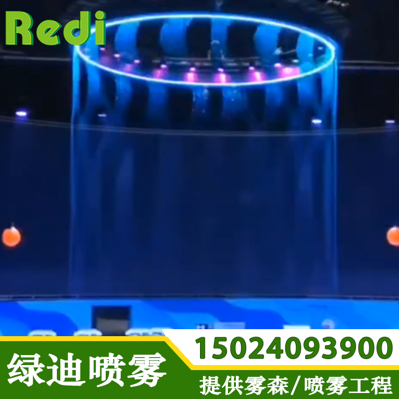 绿迪数字水幕 拉线水帘LED墙花园景观七彩瀑布水幕水帘