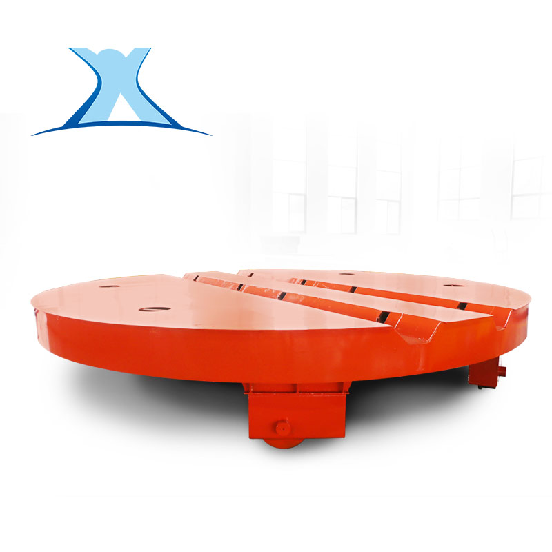 智能转运平板车转盘换轨车电动平移平台车