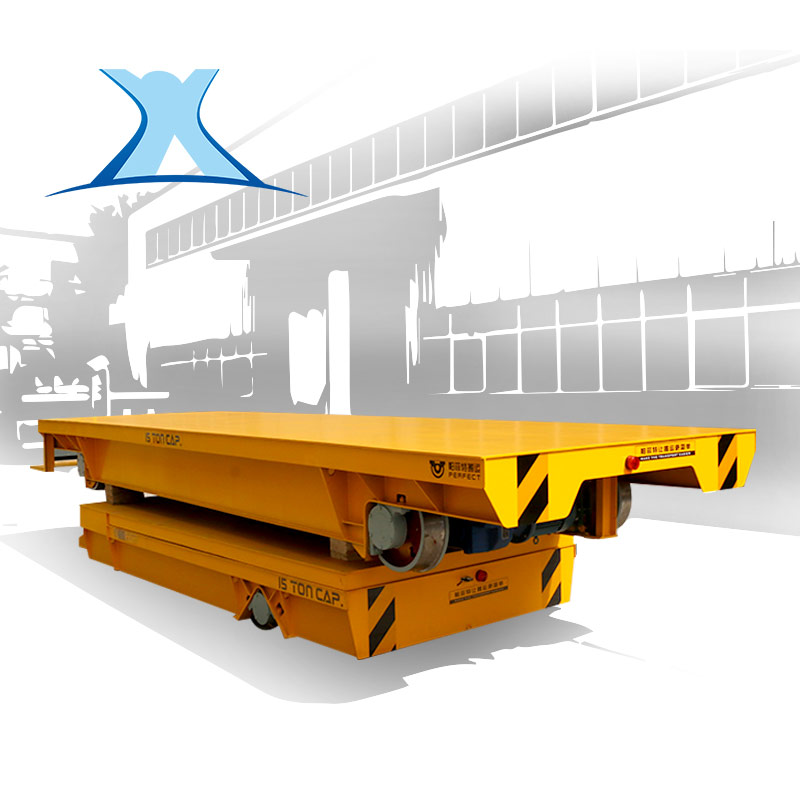 遥控重载平板车车间物流平板车轨道式子母搬运车电动平移平台车