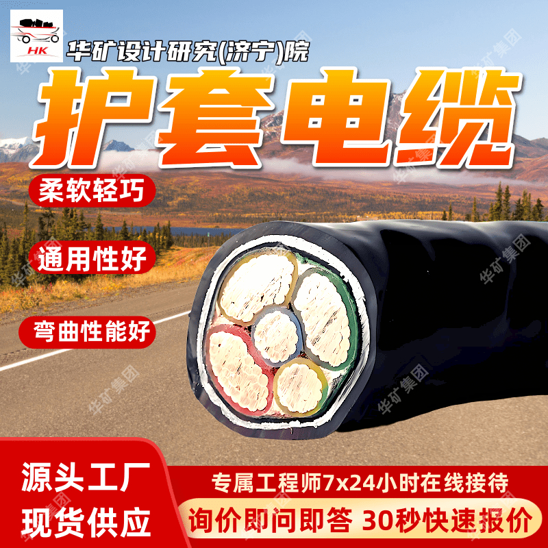 阻燃铜芯聚氯乙烯绝缘聚氯乙烯护套电缆 ZCBVV/300/500V·3+2.5