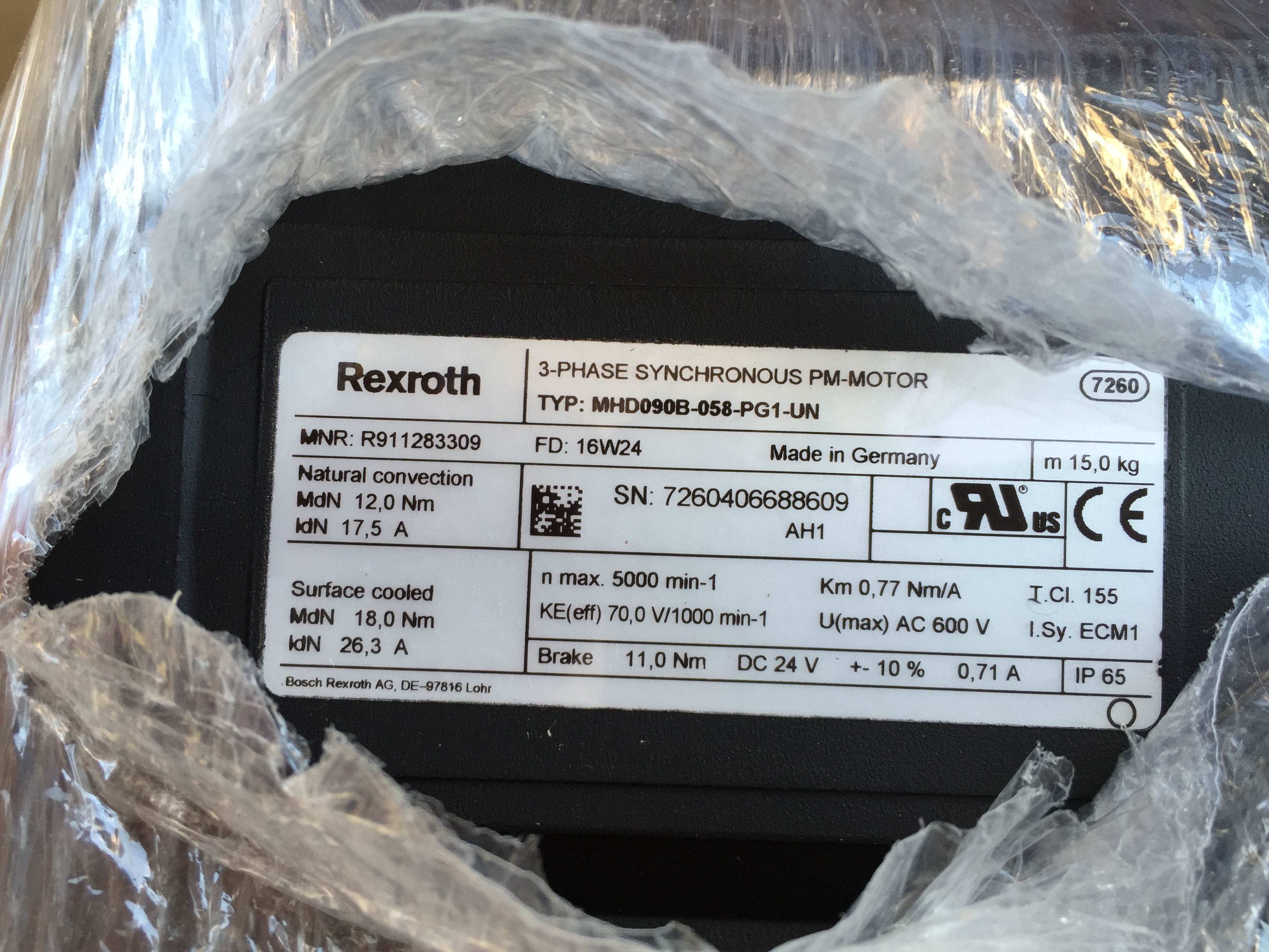 力士乐REXROTH 电机 MHD090B-058-PG1-UN