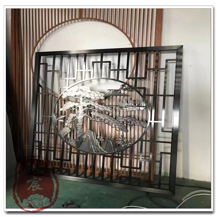售楼部工程装饰激光镂空不锈钢屏风金属创意不锈钢屏风厂家定制