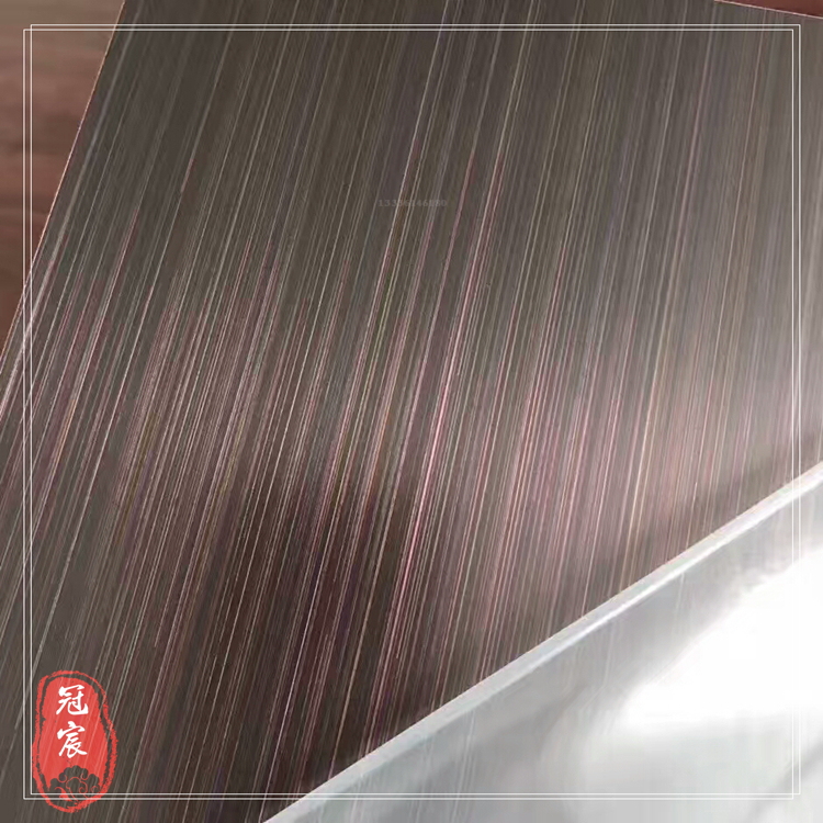304不锈钢酒店装饰板蚀刻自由 发黑纳米镀铜板拉丝不锈钢板