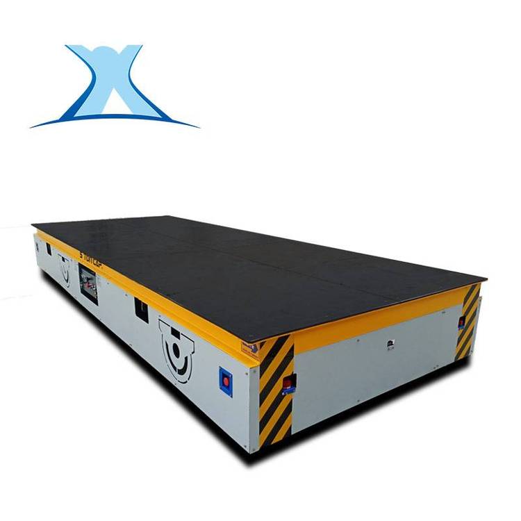 百特智能五十吨无轨平板车50T电遥控模具搬运平台大型移动拖车