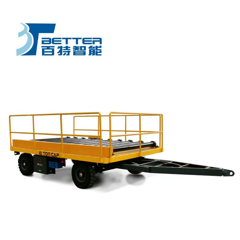 厂家四轮牵引式平板拖车 大吨位车间挂车平板式牵引拖车