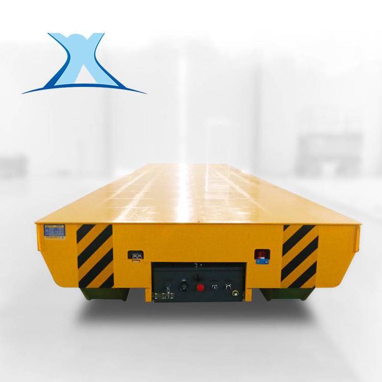 工业加长电动平板车 长管件运输轨道48V电池供电地轨平车 百特智能